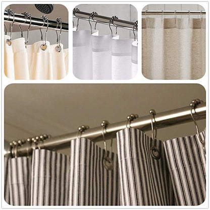 Stainless Steel Shower Curtain Hooks (12 Pack) by HitMyNeed