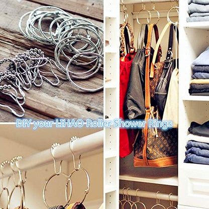 Stainless Steel Shower Curtain Hooks (12 Pack) by HitMyNeed