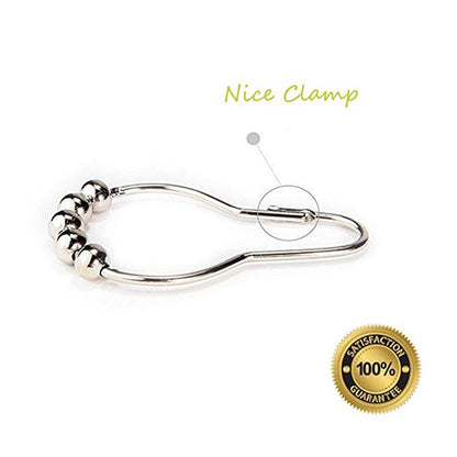 Stainless Steel Shower Curtain Hooks (12 Pack) by HitMyNeed