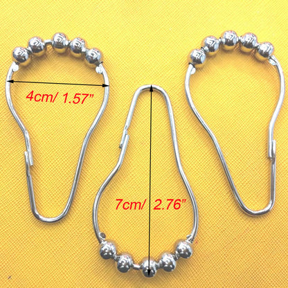 Stainless Steel Shower Curtain Hooks (12 Pack) by HitMyNeed