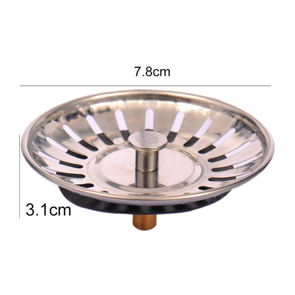 Stainless Steel Sink Stopper and Strainer 7.8 cm by HitMyNeed