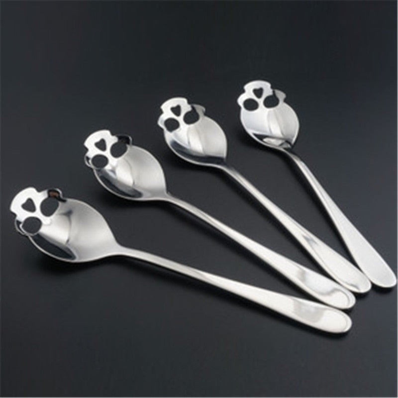 Stainless Steel Skull Spoon Gothic Dessert Spoon by HitMyNeed