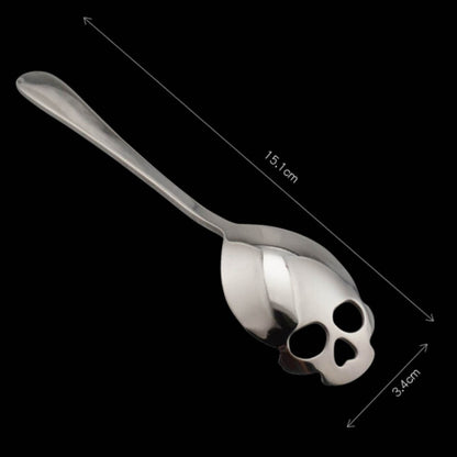 Stainless Steel Skull Spoon Gothic Dessert Spoon by HitMyNeed