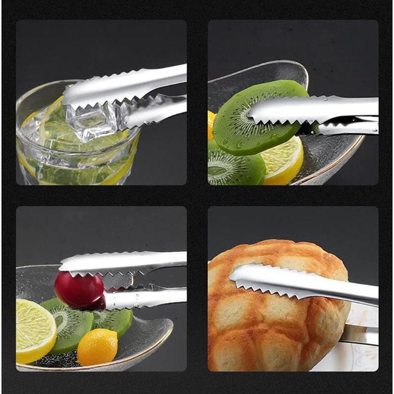 Stainless Steel Small Serving Tongs Set of 5 by HitMyNeed