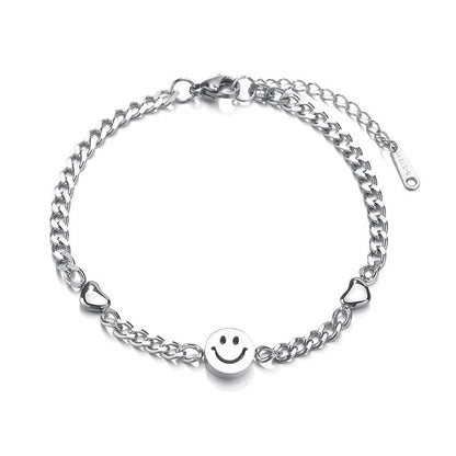 Stainless Steel Smiley Face Bracelet for Women by HitMyNeed