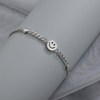 Stainless Steel Smiley Face Bracelet for Women by HitMyNeed