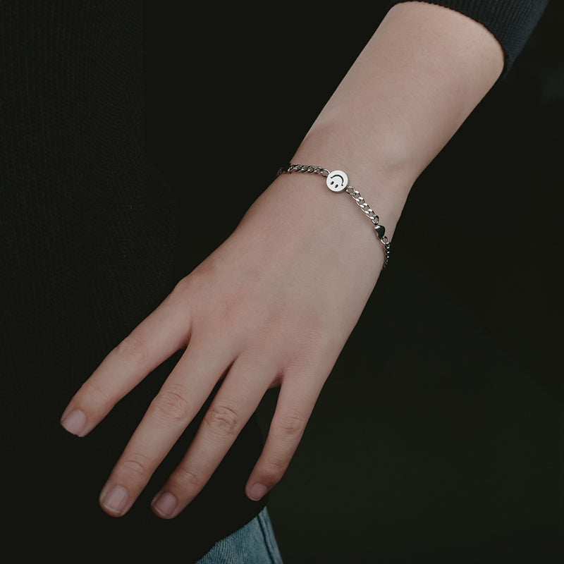 Stainless Steel Smiley Face Bracelet for Women by HitMyNeed
