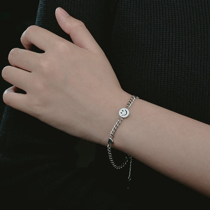 Stainless Steel Smiley Face Bracelet for Women by HitMyNeed
