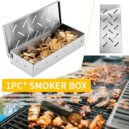 Stainless Steel Smoker Box for Gas & Charcoal Grills by HitMyNeed