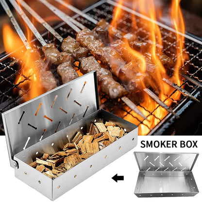 Stainless Steel Smoker Box for Gas & Charcoal Grills by HitMyNeed