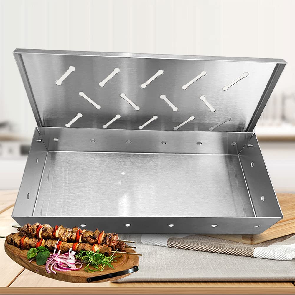 Stainless Steel Smoker Box for Gas & Charcoal Grills by HitMyNeed