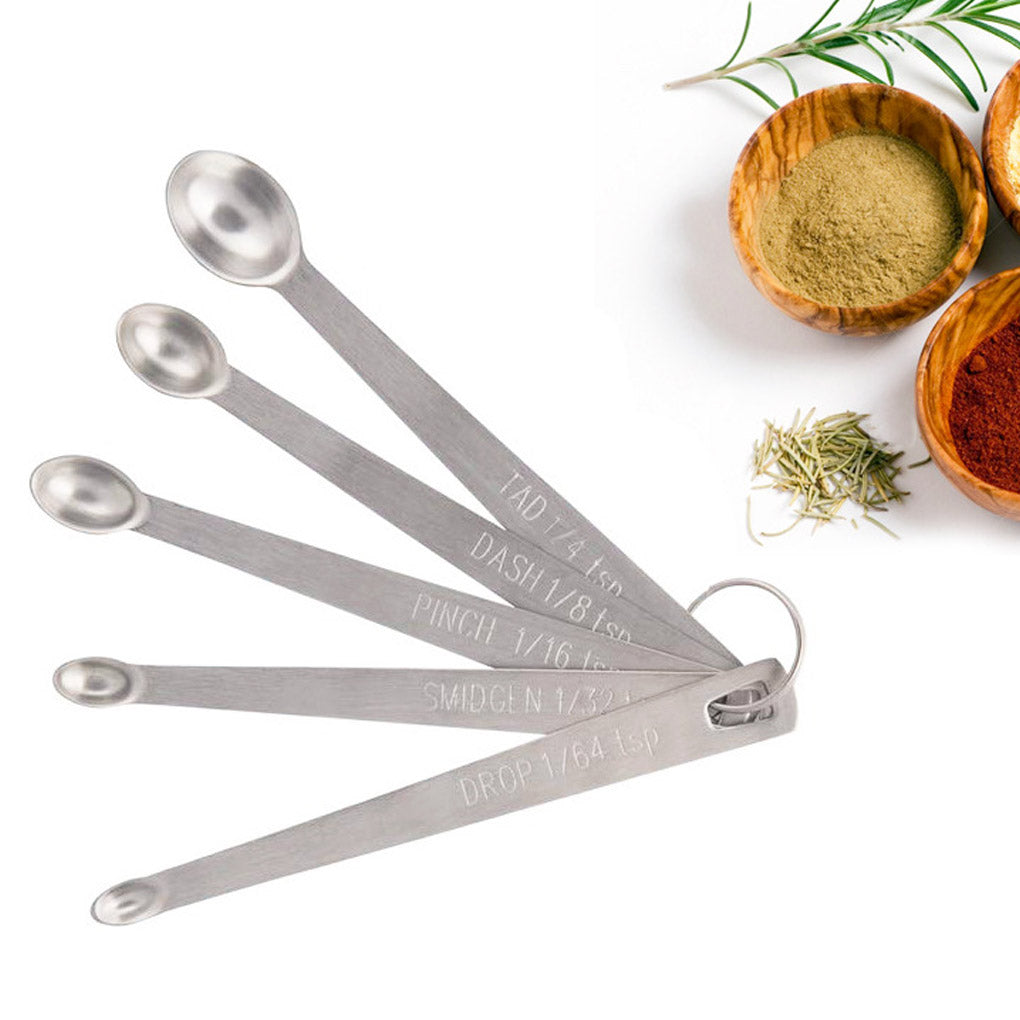 Stainless Steel Spice Measuring Spoons Set, 5 pcs by HitMyNeed