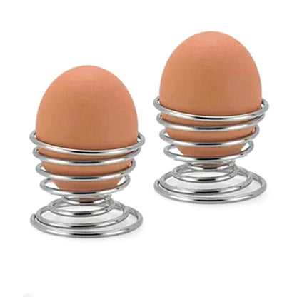 Stainless Steel Spiral Egg Cups (Set of 2) by HitMyNeed