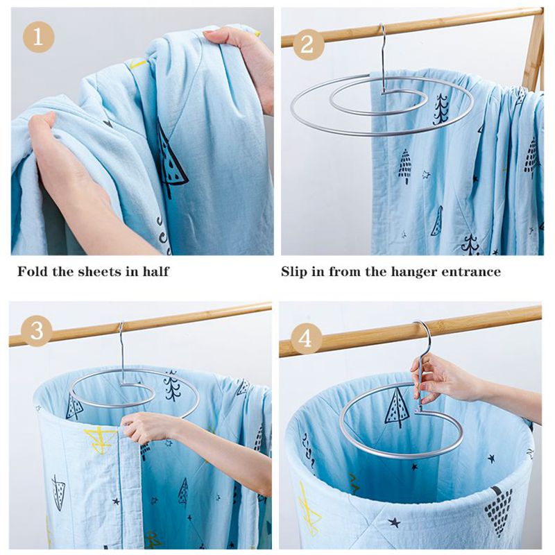 Stainless Steel Spiral Sheet and Towel Drying Hanger by HitMyNeed