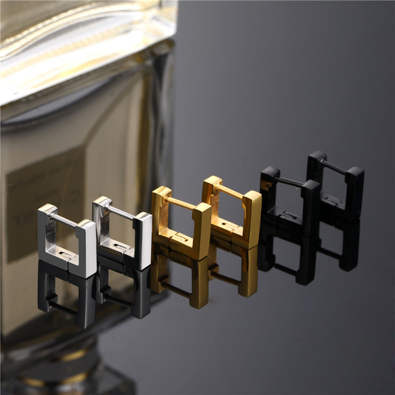 Stainless Steel Square Hoop Earrings 10mm by HitMyNeed