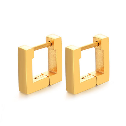 Stainless Steel Square Hoop Earrings 10mm gold-color by HitMyNeed