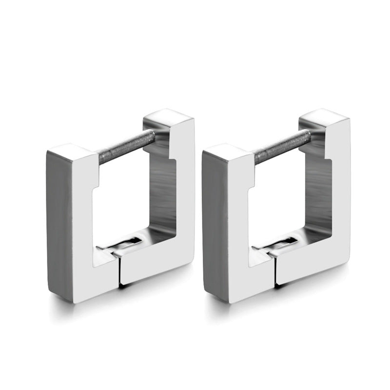 Stainless Steel Square Hoop Earrings 10mm silver by HitMyNeed
