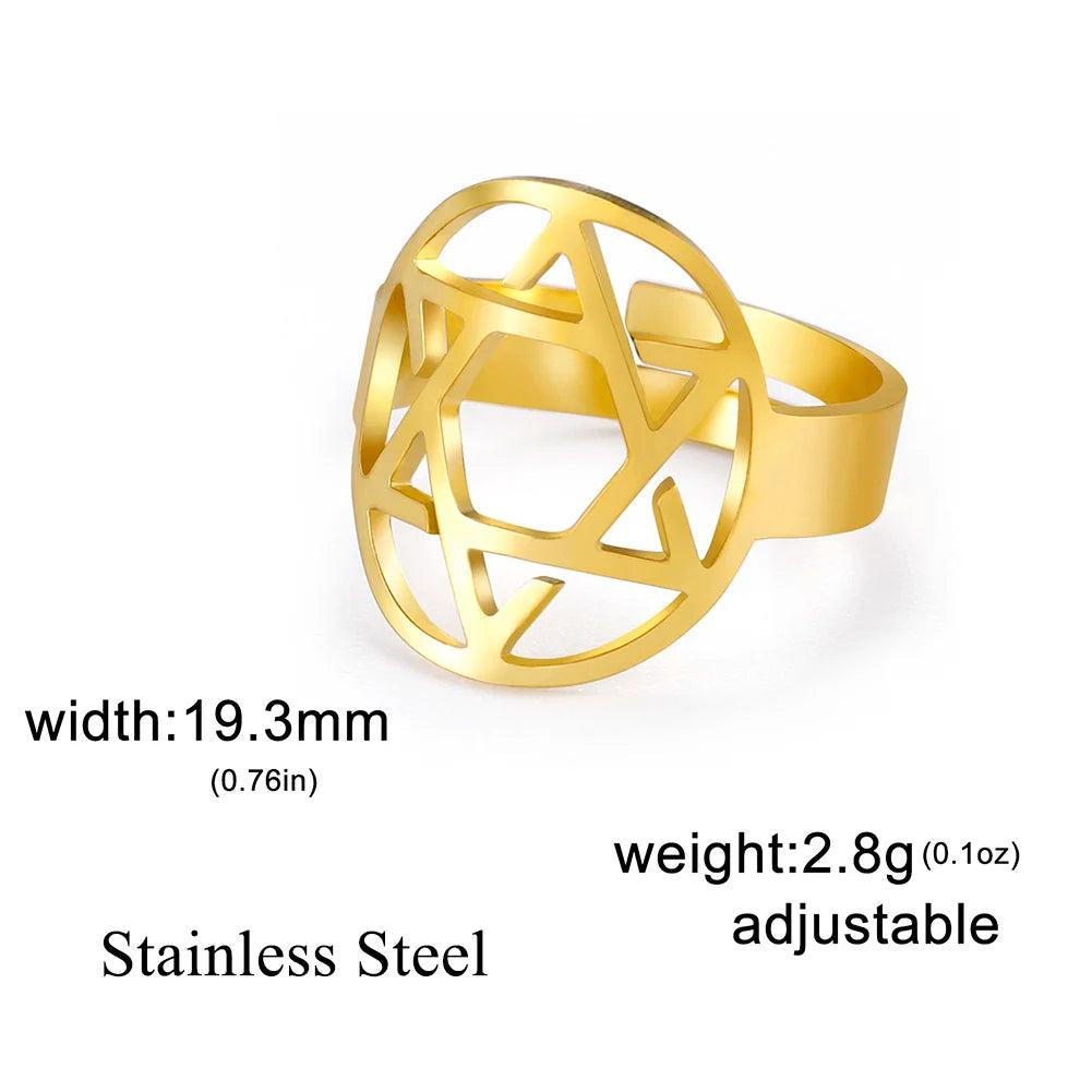 Stainless Steel Star of David Magen David Ring by HitMyNeed