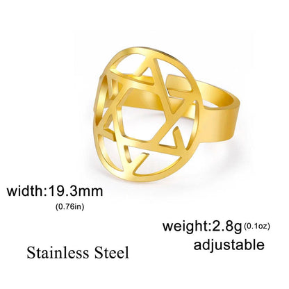 Stainless Steel Star of David Magen David Ring by HitMyNeed