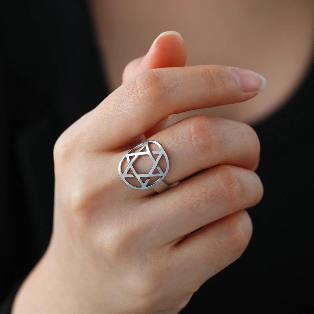 Stainless Steel Star of David Magen David Ring by HitMyNeed