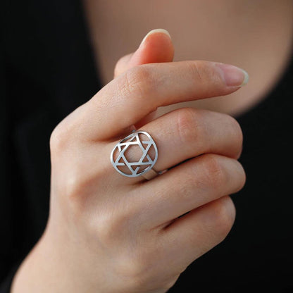 Stainless Steel Star of David Magen David Ring by HitMyNeed