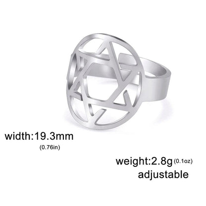Stainless Steel Star of David Magen David Ring style1-s by HitMyNeed