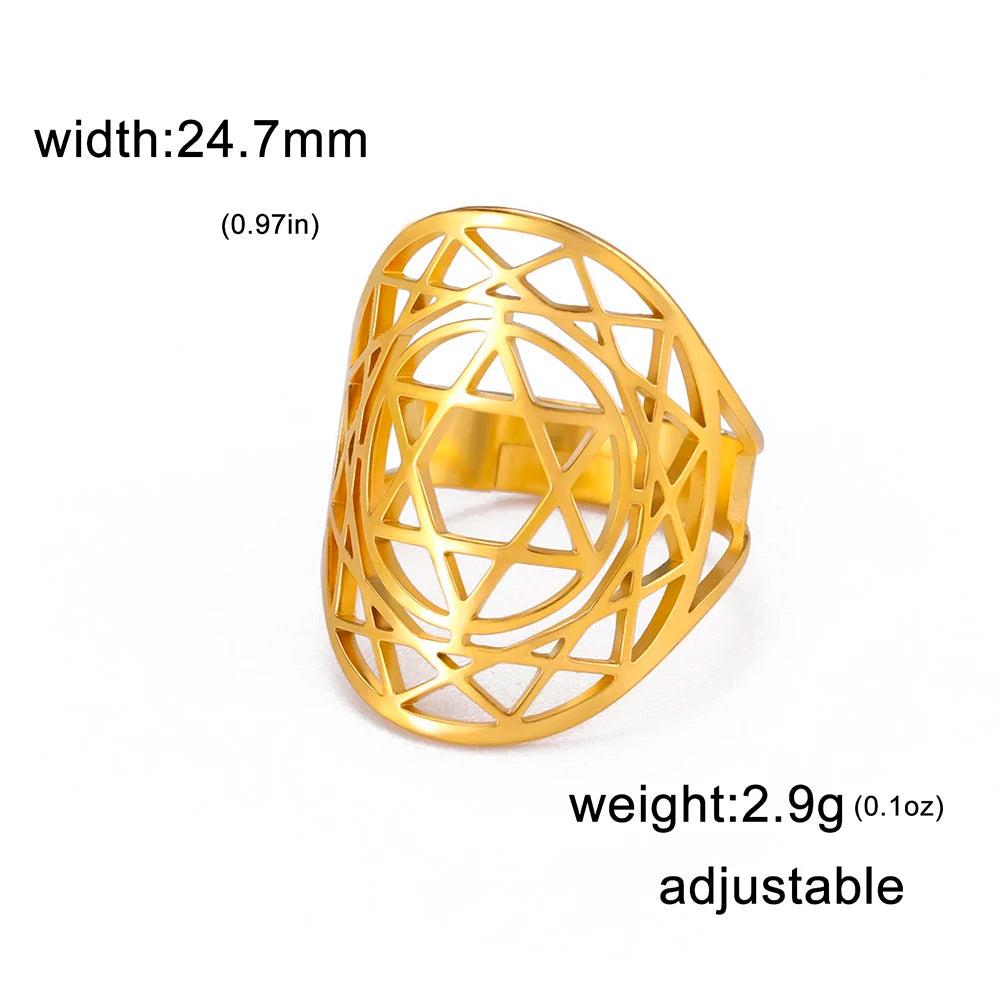 Stainless Steel Star of David Magen David Ring style2-g by HitMyNeed