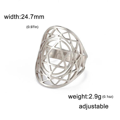 Stainless Steel Star of David Magen David Ring style2-s by HitMyNeed