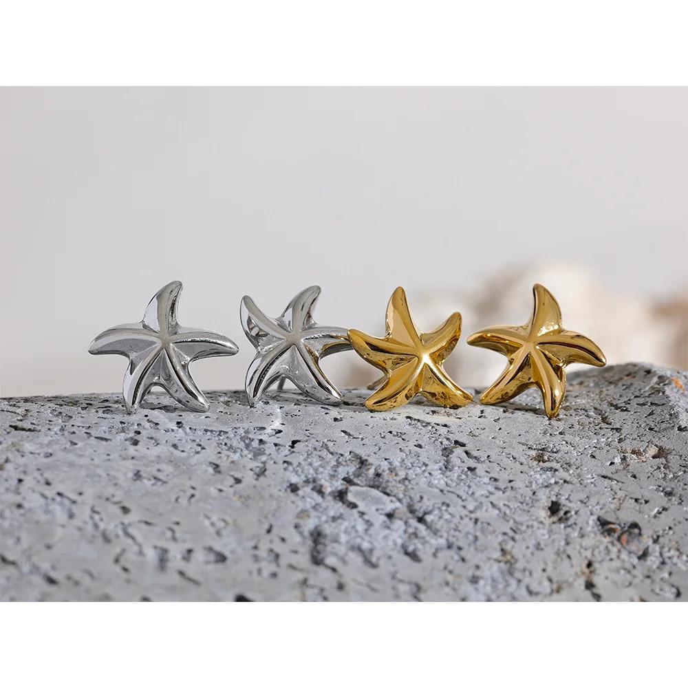 Stainless Steel Starfish Stud Earrings for Women by HitMyNeed