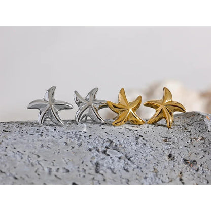 Stainless Steel Starfish Stud Earrings for Women by HitMyNeed