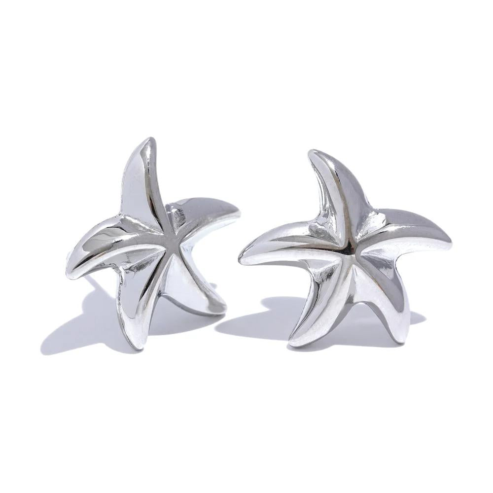 Stainless Steel Starfish Stud Earrings for Women yh1410a-platinum by HitMyNeed