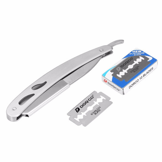 Stainless Steel Straight Razor Shaver with Blades by HitMyNeed