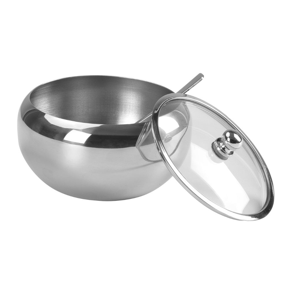 Stainless Steel Sugar Bowl with Scoop and Lid 500ml by HitMyNeed