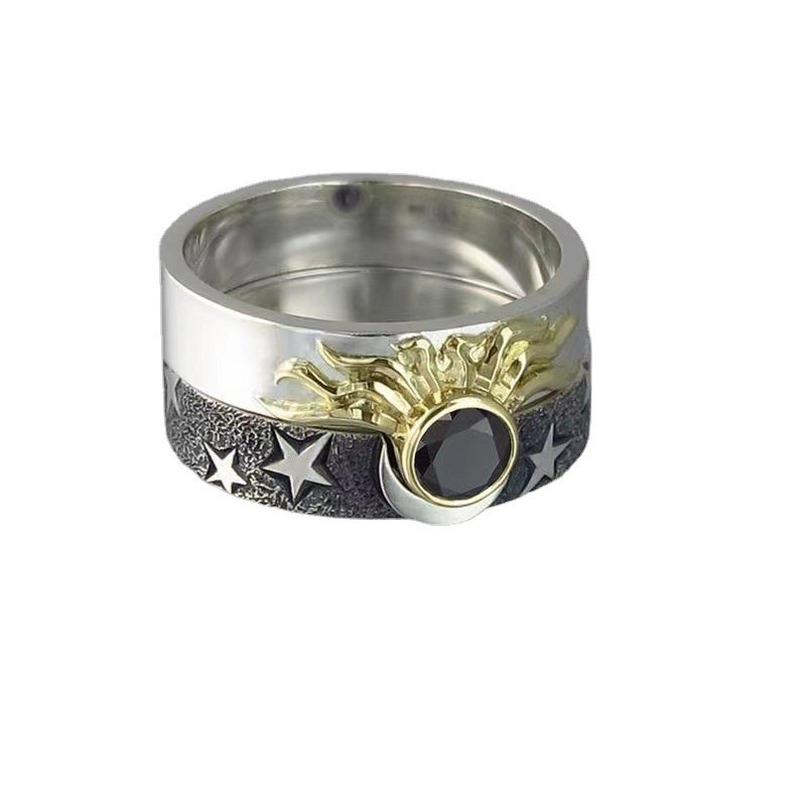 Stainless Steel Sun and Moon Matching Ring Set 6 by HitMyNeed