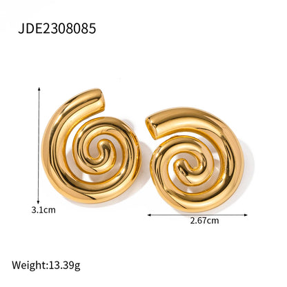 Stainless Steel Swirl Stud Earrings for Women by HitMyNeed