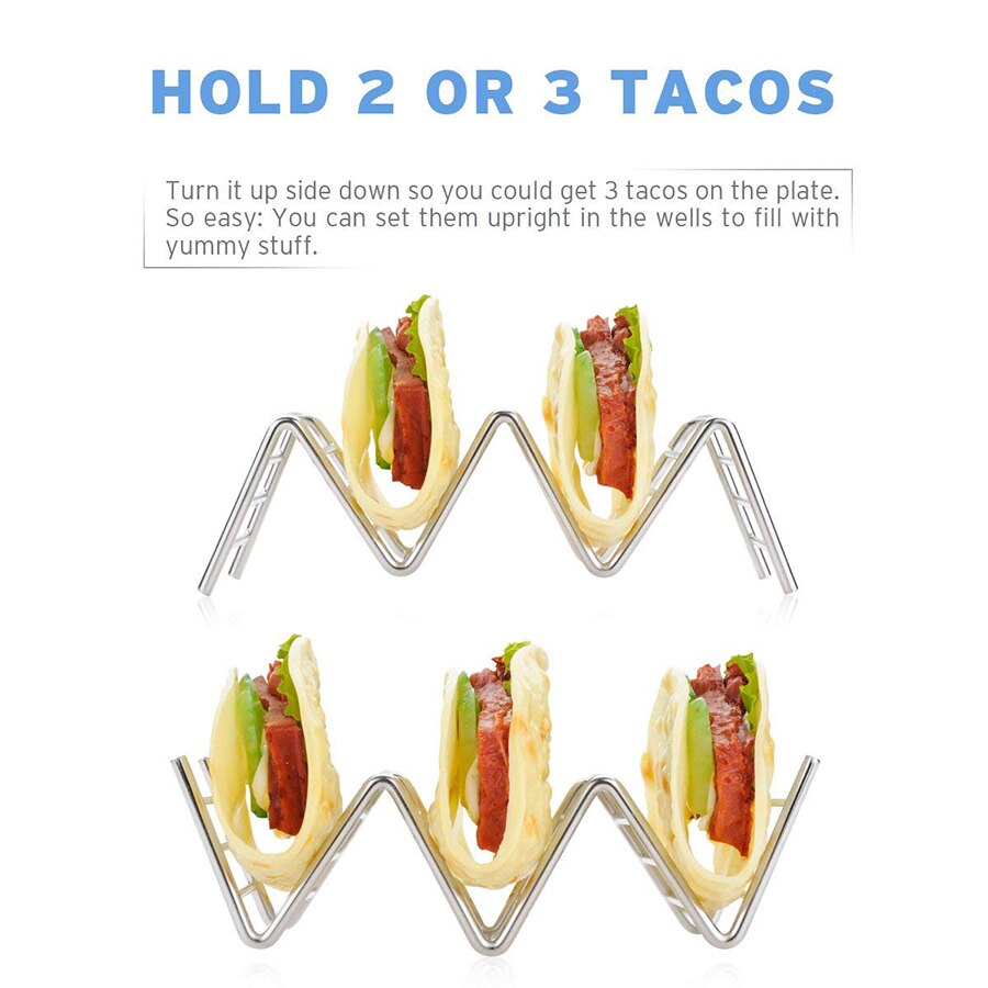 Stainless Steel Taco Holder Stand for 2-3 Tacos by HitMyNeed
