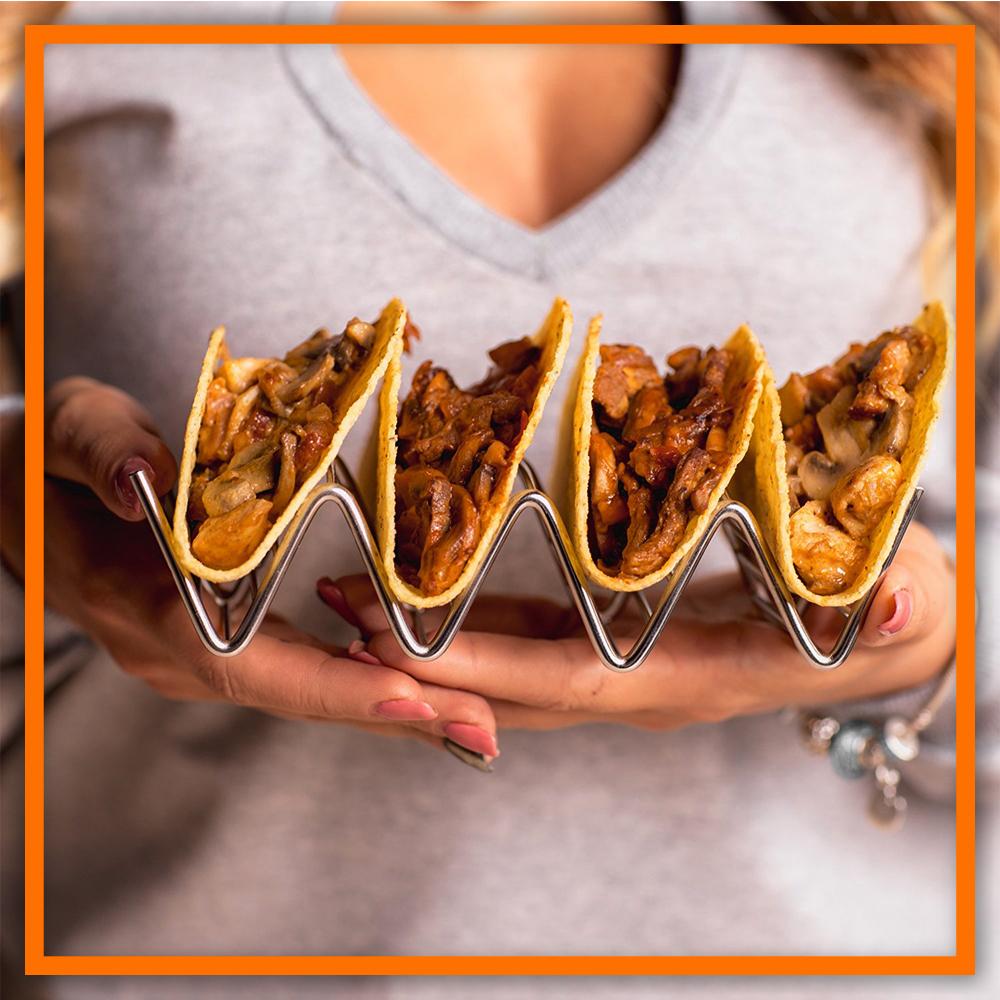 Stainless Steel Taco Rack Holder for 4 Tacos by HitMyNeed