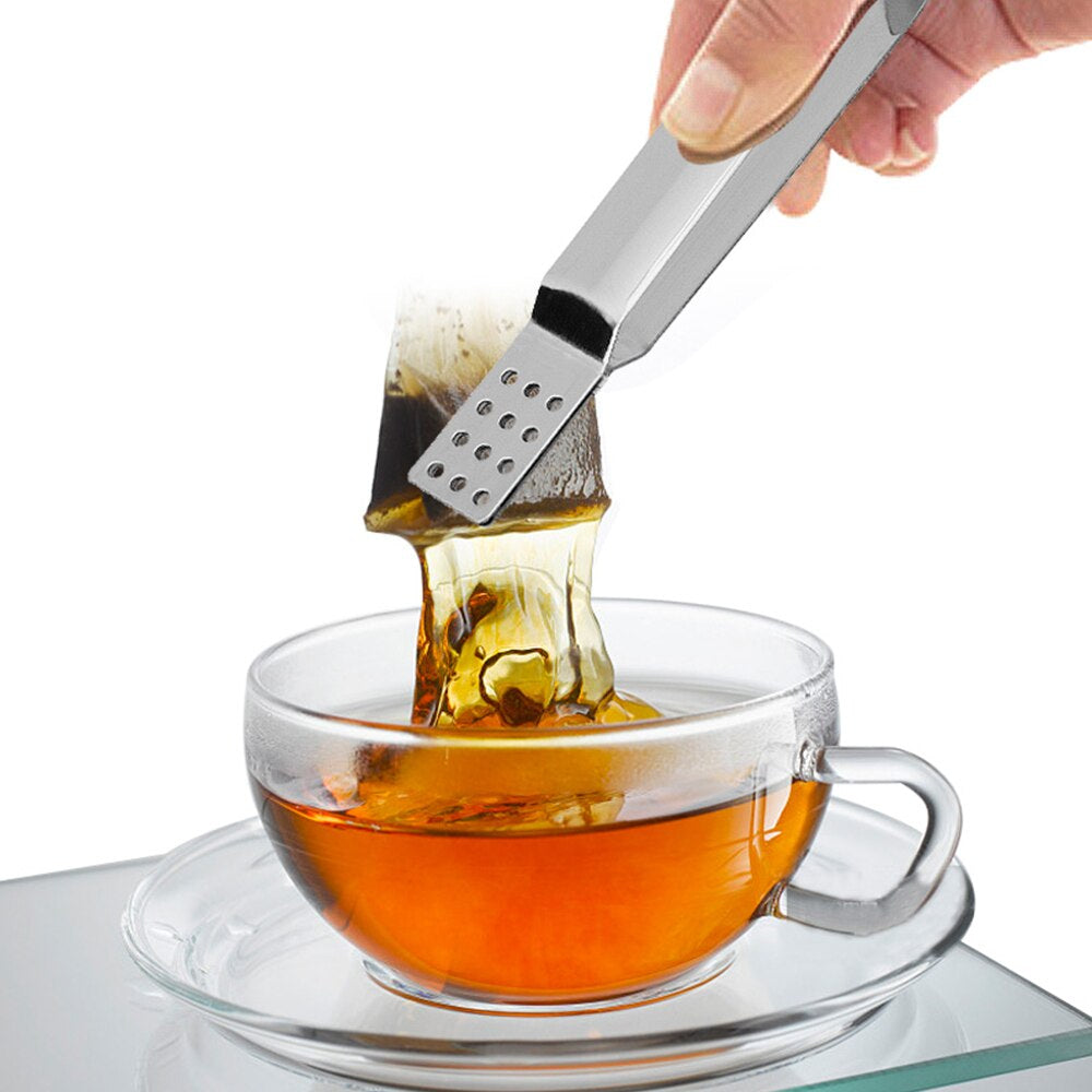 Stainless Steel Tea Bag Tongs with Draining Holes by HitMyNeed