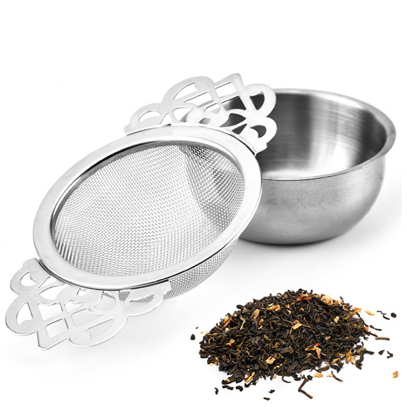 Stainless Steel Tea Strainer with Drip Bowl by HitMyNeed