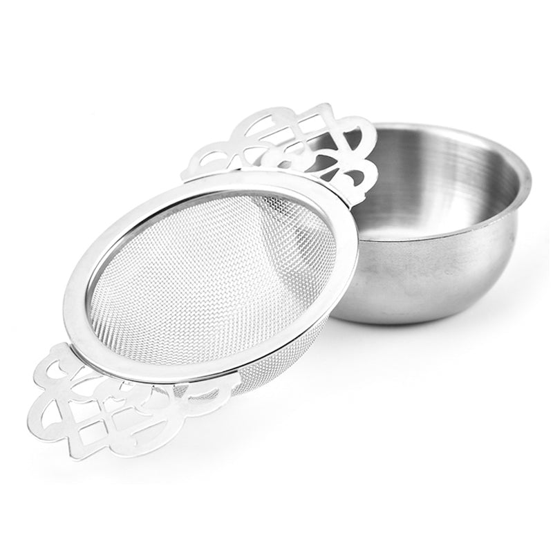 Stainless Steel Tea Strainer with Drip Bowl by HitMyNeed