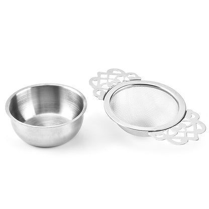 Stainless Steel Tea Strainer with Drip Bowl by HitMyNeed