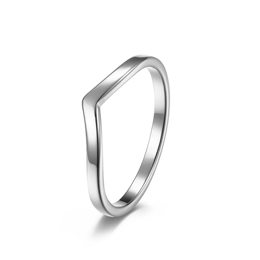 Stainless Steel Thin V Shaped Stacking Ring by HitMyNeed