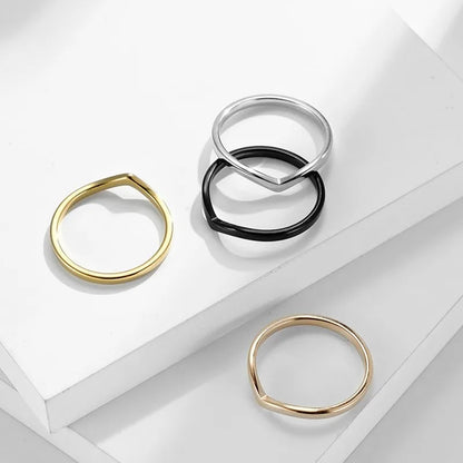 Stainless Steel Thin V Shaped Stacking Ring by HitMyNeed