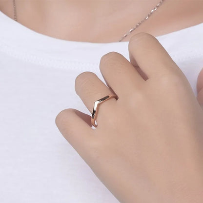 Stainless Steel Thin V Shaped Stacking Ring by HitMyNeed