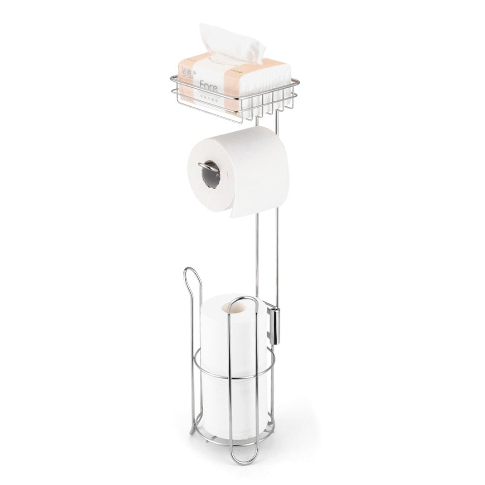 Stainless Steel Toilet Paper Holder Stand by HitMyNeed