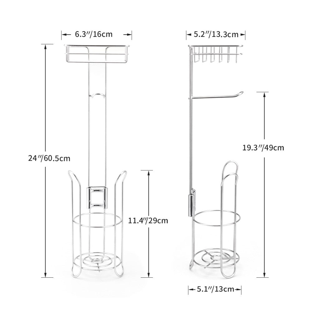 Stainless Steel Toilet Paper Holder Stand by HitMyNeed