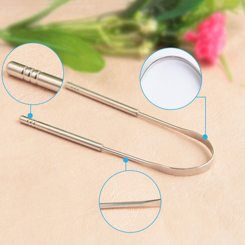 Stainless Steel Tongue Scraper for Oral Hygiene by HitMyNeed