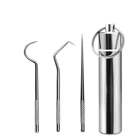 Stainless Steel Toothpicks with Travel Case by HitMyNeed