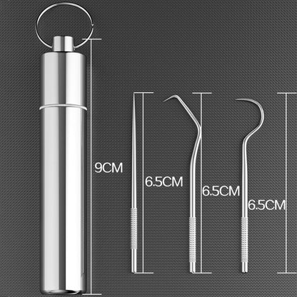 Stainless Steel Toothpicks with Travel Case by HitMyNeed