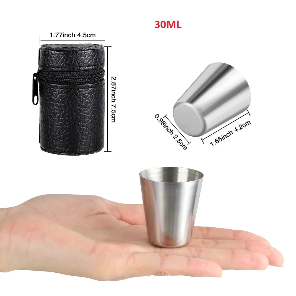 Stainless Steel Travel Cup Set with Case 30ml or 70ml by HitMyNeed